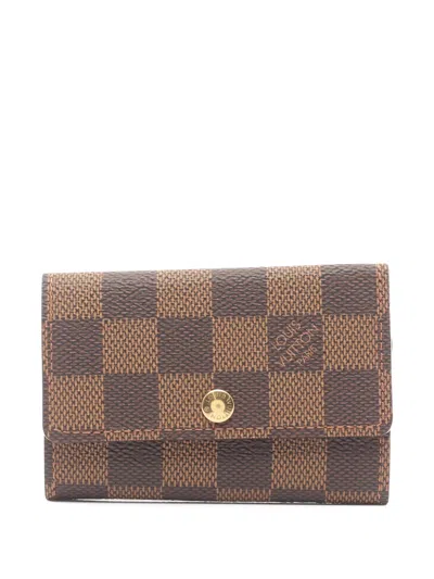 Pre-owned Louis Vuitton 1999 6 Multicle Damier Ebene Check Key Case In Brown