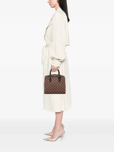 Pre-owned Louis Vuitton 1999 Damier Ebene Triana Handbag In Brown