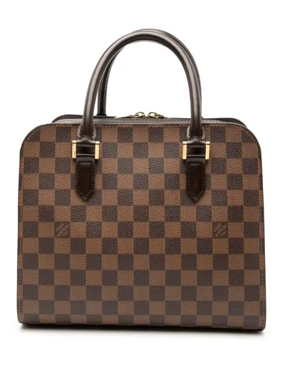 Pre-owned Louis Vuitton 1999 Damier Ebene Triana Handbag In Brown