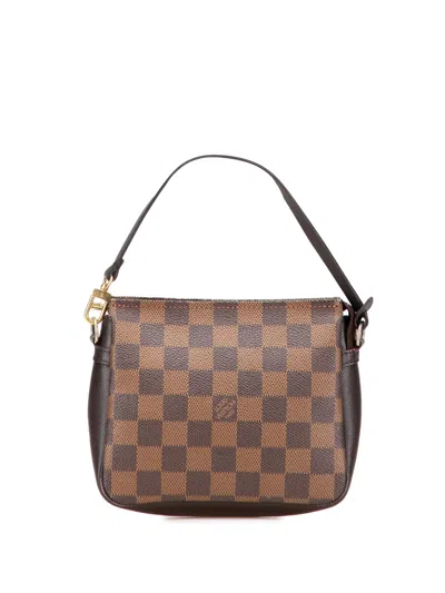 Pre-owned Louis Vuitton 1999 Damier Ebene Trousse Pochette Handbag In Brown