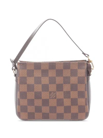 Pre-owned Louis Vuitton 1999 Damier Ebene Trousse Pochette Handbag In Brown