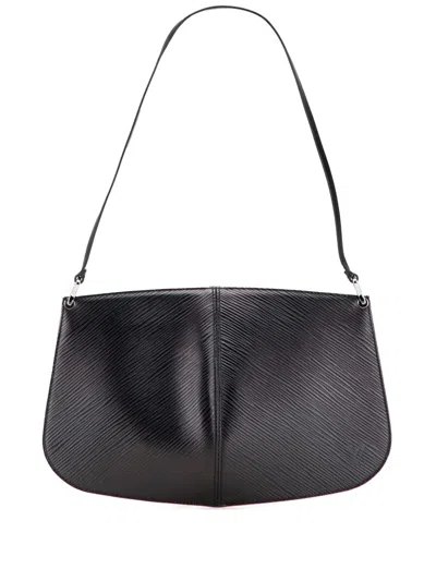 Pre-owned Louis Vuitton 1999 Epi Demi Lune Pochette Shoulder Bag In Black