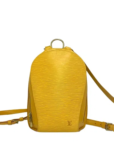 Pre-owned Louis Vuitton 1999 Epi Mabillon Backpack In Yellow
