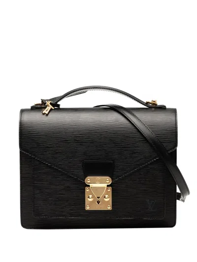Pre-owned Louis Vuitton 1999 Epi Monceau 28 Satchel In Black