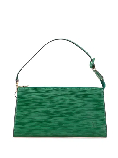 Pre-owned Louis Vuitton 1999 Epi Pochette Accessoires Shoulder Bag In Green