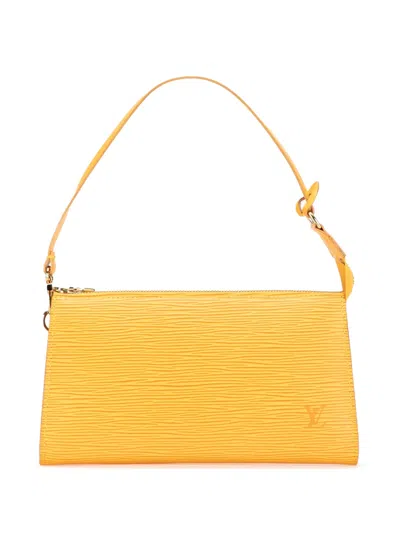 Pre-owned Louis Vuitton 1999 Epi Pochette Accessoires Shoulder Bag In Yellow