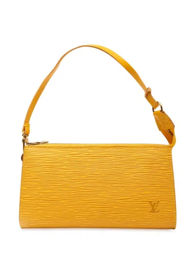 Pre-owned Louis Vuitton 1999 Epi Pochette Accessoires Shoulder Bag In Yellow