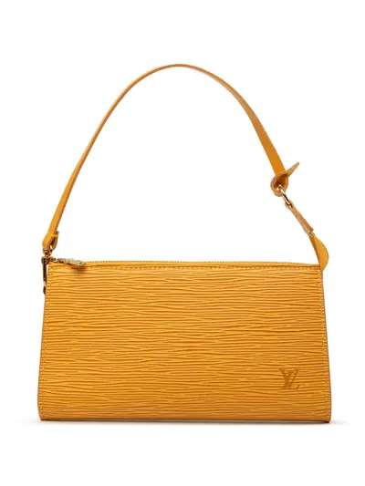 Pre-owned Louis Vuitton 1999 Epi Pochette Accessoires Shoulder Bag In Yellow