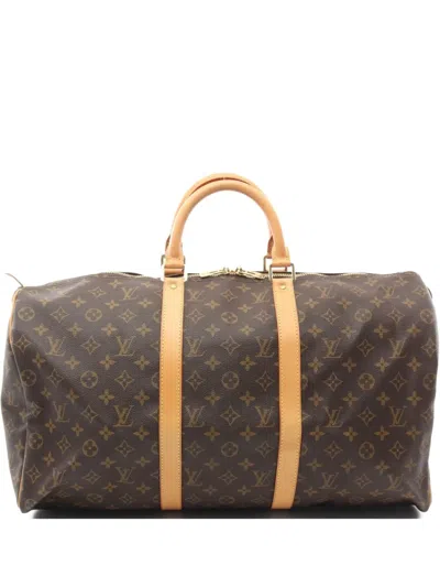 Pre-owned Louis Vuitton 1999 Keepall 50 Handbag In Brown