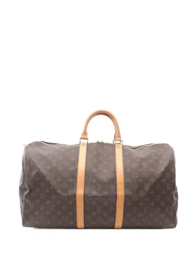 Pre-owned Louis Vuitton 1999 Keepall 55 Monogram Luggage Bag In Brown