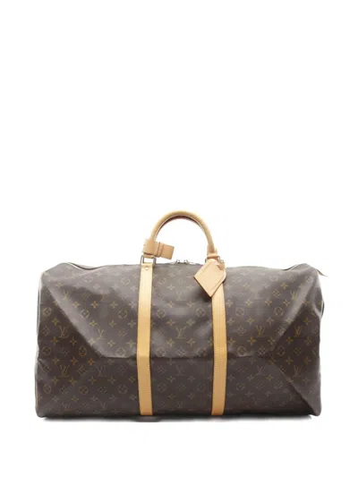 Pre-owned Louis Vuitton 1999 Keepall 60 Monogram Boston Bag In Brown