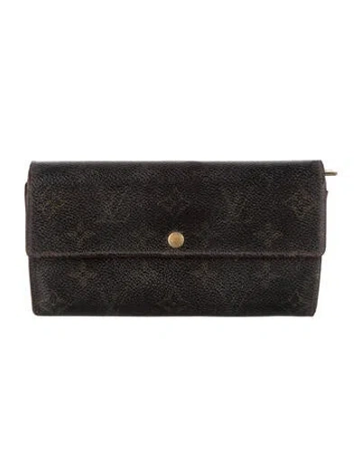 Pre-owned Louis Vuitton 1999 Lv Monogram Wallet In Brown