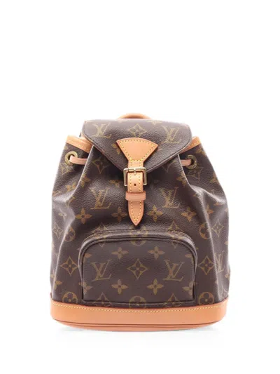 Pre-owned Louis Vuitton 1999 Mini Montsouris Monogram Backpack In Brown