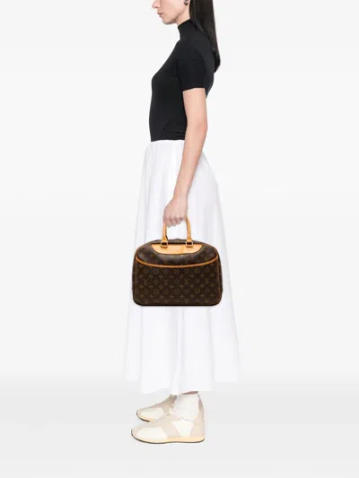 Pre-owned Louis Vuitton 1999 Monogram Deauville Handbag In Brown