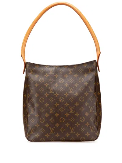 Pre-owned Louis Vuitton 1999 Monogram Looping Gm Shoulder Bag In Brown