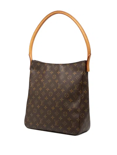 Pre-owned Louis Vuitton 1999 Monogram Looping Gm Shoulder Bag In Brown
