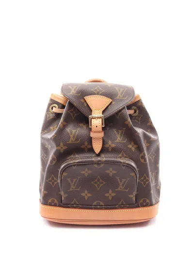 Pre-owned Louis Vuitton 1999 Monogram Mini Montsouris Backpack In Brown