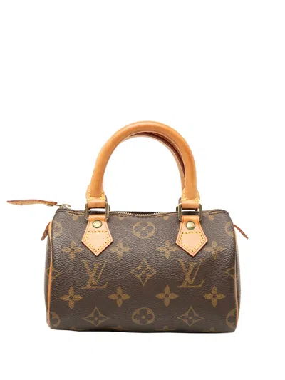 Pre-owned Louis Vuitton 1999 Monogram Mini Speedy Hl Satchel In Brown