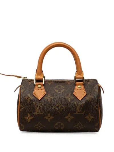 Pre-owned Louis Vuitton 1999 Monogram Mini Speedy Hl Satchel In Brown