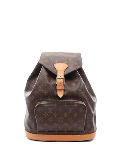 Pre-owned Louis Vuitton 1999 Monogram Montsouris Gm Backpack In Brown