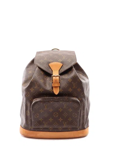 Pre-owned Louis Vuitton 1999 Monogram Montsouris Gm Backpack In Brown