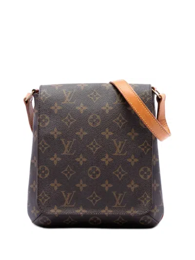 Pre-owned Louis Vuitton 1999 Monogram Musette Salsa Pm Short Strap Shoulder Bag In Brown