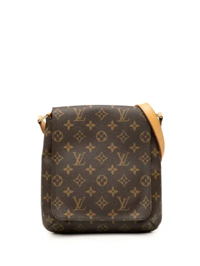 Pre-owned Louis Vuitton 1999 Monogram Musette Salsa Pm Short Strap Shoulder Bag In Brown