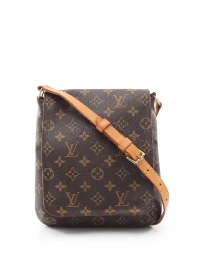 Pre-owned Louis Vuitton 1999 Monogram Musette Salsa Pm Short Strap Shoulder Bag In Brown
