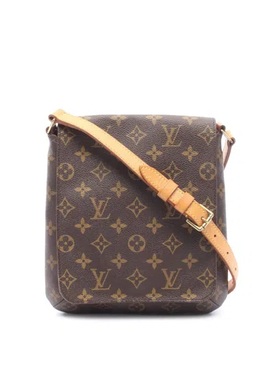 Pre-owned Louis Vuitton 1999 Monogram Musette Salsa Pm Short Strap Shoulder Bag In Brown