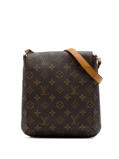 Pre-owned Louis Vuitton 1999 Monogram Musette Salsa Pm Short Strap Shoulder Bag In Brown