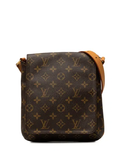 Pre-owned Louis Vuitton 1999 Monogram Musette Salsa Pm Short Strap Shoulder Bag In Brown