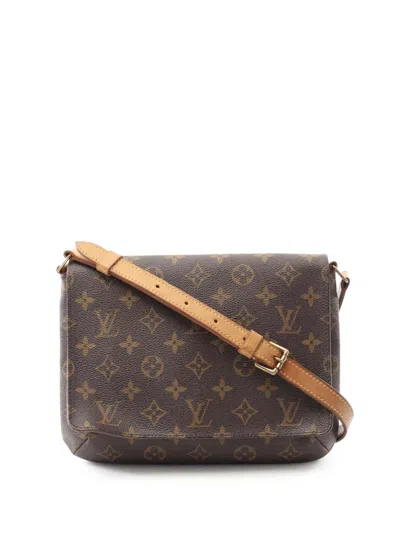 Pre-owned Louis Vuitton 1999 Monogram Musette Tango Short Strap Shoulder Bag In Brown