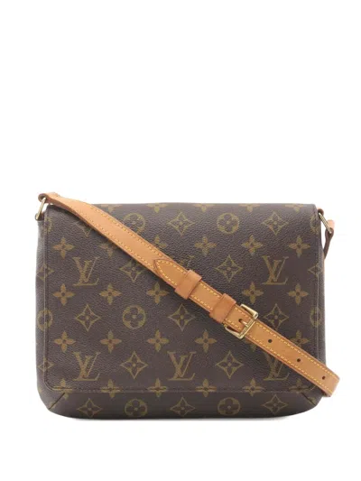 Pre-owned Louis Vuitton 1999 Monogram Musette Tango Short Strap Shoulder Bag In Brown