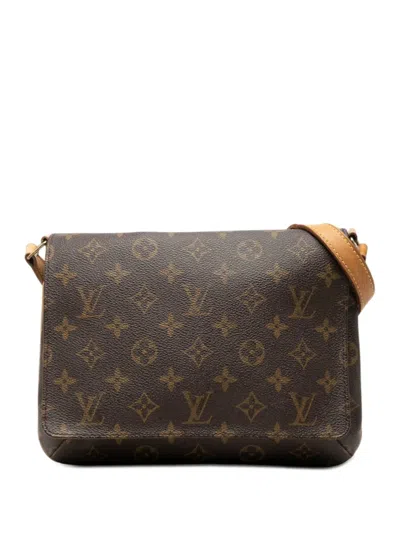 Pre-owned Louis Vuitton 1999 Monogram Musette Tango Short Strap Shoulder Bag In Brown