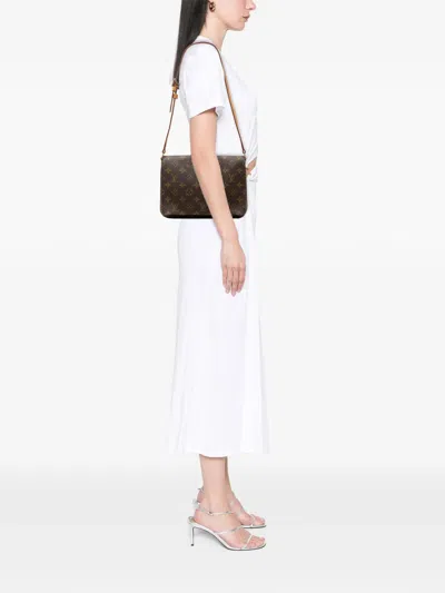 Pre-owned Louis Vuitton 1999 Monogram Musette Tango Short Strap Shoulder Bag In Brown