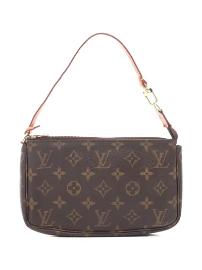 Pre-owned Louis Vuitton 1999 Monogram Pochette Accessoires Handbag In Brown