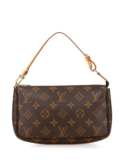 Pre-owned Louis Vuitton 1999 Monogram Pochette Accessoires Shoulder Bag In Brown