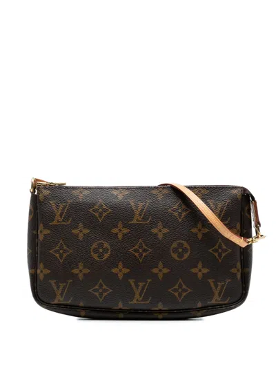 Pre-owned Louis Vuitton 1999 Monogram Pochette Accessoires Shoulder Bag In Brown