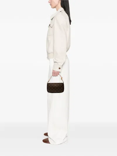 Pre-owned Louis Vuitton 1999 Monogram Pochette Accessoires Shoulder Bag In Brown