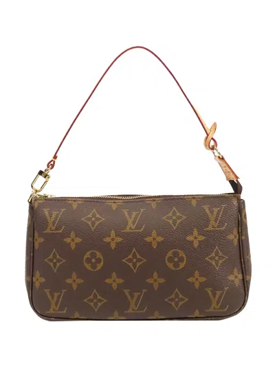 Pre-owned Louis Vuitton 1999 Monogram Pochette Accessoires Shoulder Bag In Brown