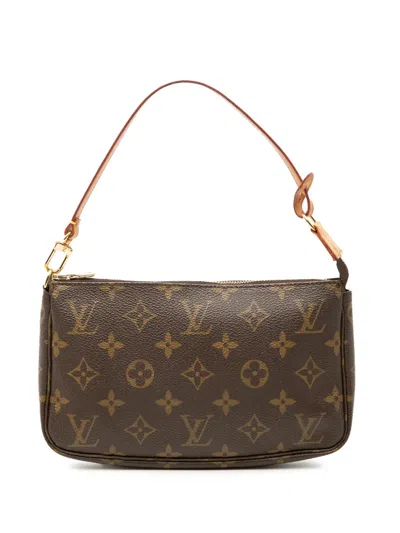 Pre-owned Louis Vuitton 1999 Monogram Pochette Accessoires Shoulder Bag In Brown