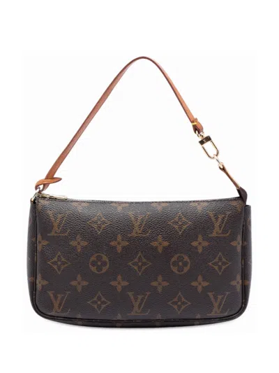 Pre-owned Louis Vuitton 1999 Monogram Pochette Accessoires Shoulder Bag In Brown