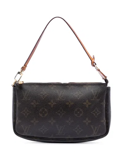Pre-owned Louis Vuitton 1999 Monogram Pochette Accessoires Shoulder Bag In Brown