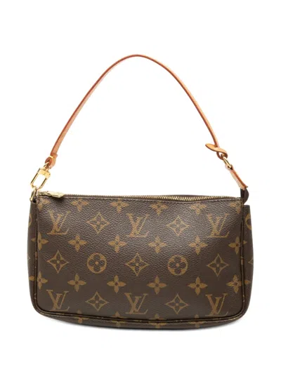 Pre-owned Louis Vuitton 1999 Monogram Pochette Accessoires Shoulder Bag In Brown