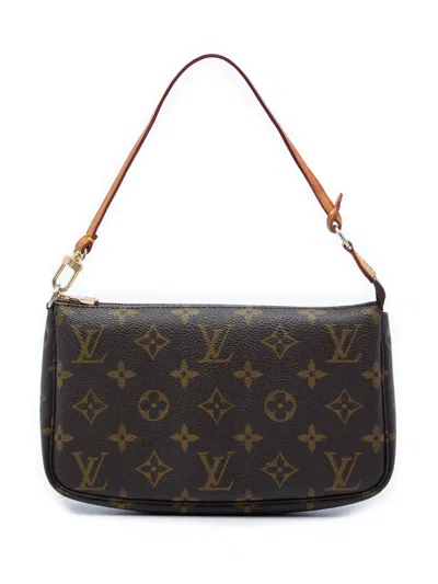 Pre-owned Louis Vuitton 1999 Monogram Pochette Accessoires Shoulder Bag In Brown