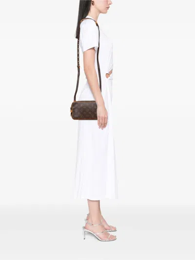 Pre-owned Louis Vuitton 1999 Monogram Pochette Marly Bandouliere Crossbody Bag In Brown