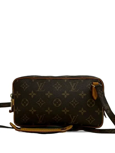 Pre-owned Louis Vuitton 1999 Monogram Pochette Marly Bandouliere Crossbody Bag In Brown