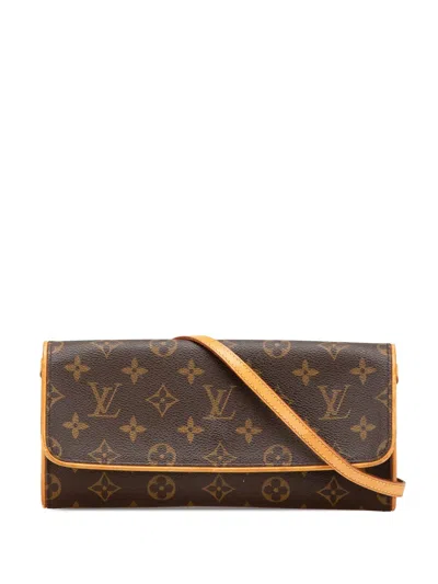 Pre-owned Louis Vuitton 1999 Monogram Pochette Twin Gm Crossbody Bag