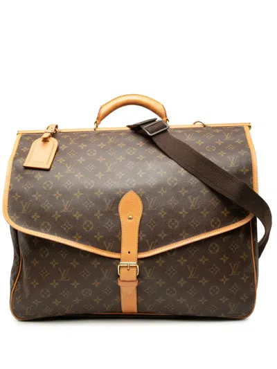 Pre-owned Louis Vuitton 1999 Monogram Sac Chasse Hunting Bag Travel Bag In Brown