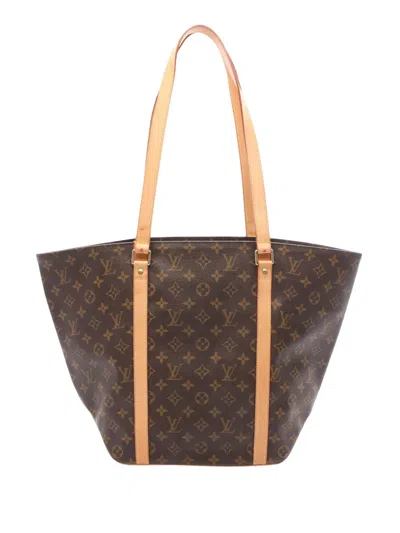 Pre-owned Louis Vuitton 1999 Monogram Sac Shopping Tote Bag In Brown